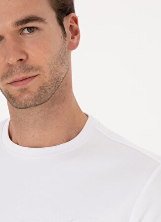 Cacharel Bisiklet Yaka Beyaz Erkek T-Shirt ONEGA