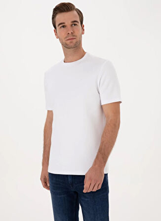 Cacharel Bisiklet Yaka Beyaz Erkek T-Shirt ONEGA