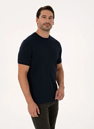 Cacharel Bisiklet Yaka Lacivert Erkek T-Shirt GRACE