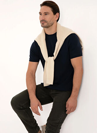 Cacharel Bisiklet Yaka Lacivert Erkek T-Shirt GRACE