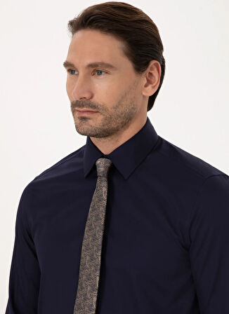 Cacharel Lacivert Erkek İtalyan Slim Fit Gömlek NONAX