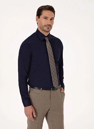 Cacharel Lacivert Erkek İtalyan Slim Fit Gömlek NONAX