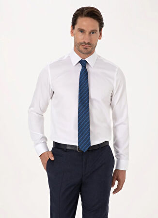 Cacharel Slim Fit İtalyan Yaka Beyaz Erkek Gömlek NONAX