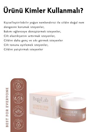 Buga’lab Customizable Cream, Kişiselleştirilebilir Yoğun nemlendirici ve Yenileyici Krem Özelleştirilebilir Krem