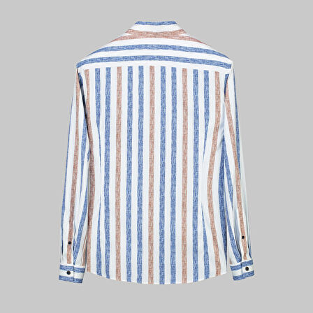 GOIAS ÇİZGİLİ SOHO KAHVERENGİ GÖMLEK