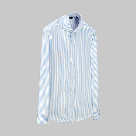 COMO ÇİZGİLİ MAVİ GÖMLEK