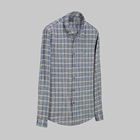 GOIAS KARELİ LACİVERT GÖMLEK