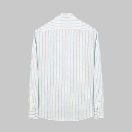 ALN ÇİZGİLİ MAVİ SLİM GÖMLEK