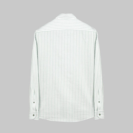 ALN ÇİZGİLİ YEŞİL SLİM GÖMLEK