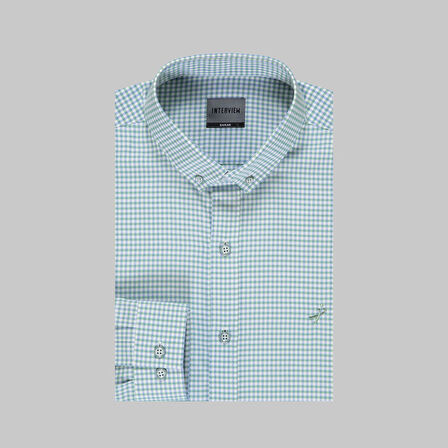 GOIAS KARELİ YEŞİL GÖMLEK