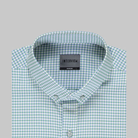 GOIAS KARELİ YEŞİL GÖMLEK