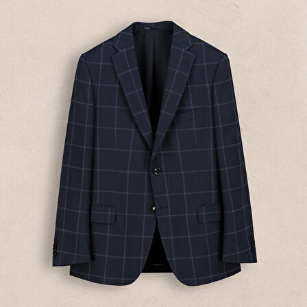 REXFORD KARELİ LACİVERT CEKET