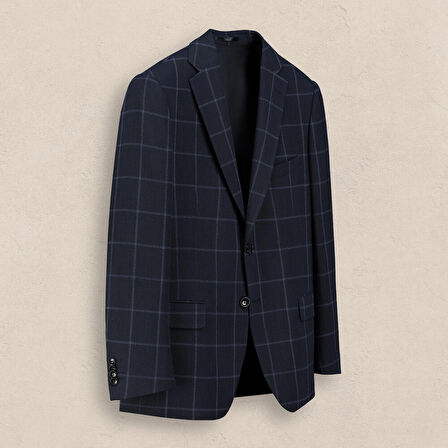 REXFORD KARELİ LACİVERT CEKET