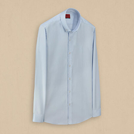 GOIAS UZUN KOL FITTED AÇIK MAVİ GÖMLEK