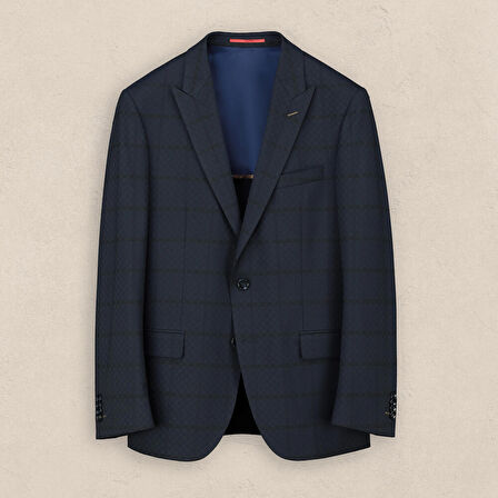 AMARA KARELİ KOYU LACİVERT CEKET