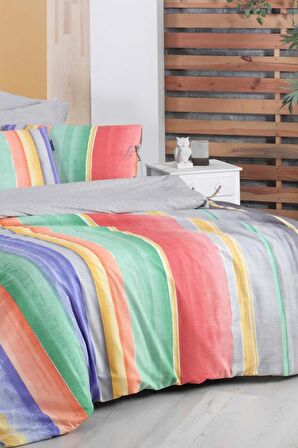 Sarev Moretti Multicolour Çift Kişilik %100 Pamuk Fancy Poplin Nevresim Takımı