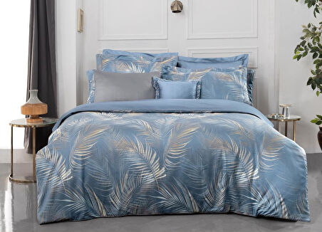 Sarev Saturn Jakarlı Nevresim Takımı King Size , .Mavi