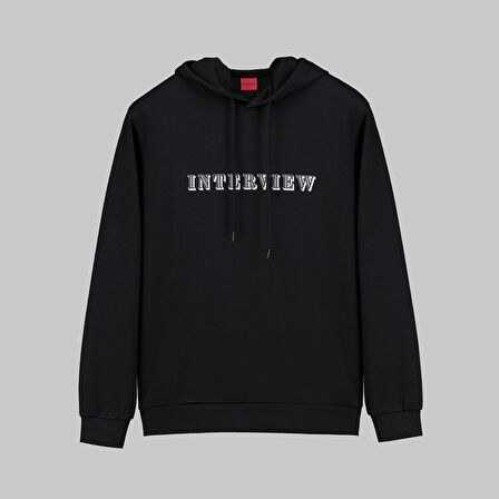 Kapüşonlu Siyah Spor Sweatshirt
