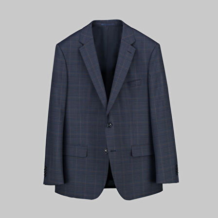 JAM AÇIK LACİVERT KARELİ CEKET