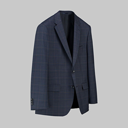 JAM AÇIK LACİVERT KARELİ CEKET