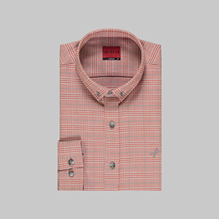 GOIAS KARELİ DESENLİ KIRMIZI GÖMLEK