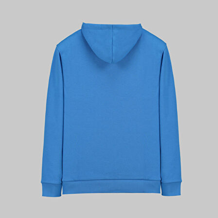 Kapüşonlu Mavi Sweatshirt