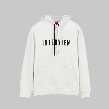 Kapüşonlu Beyaz Sweatshirt