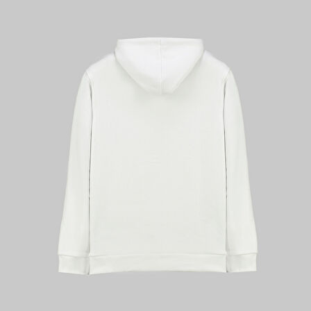Kapüşonlu Beyaz Sweatshirt