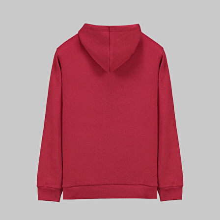 Kapüşonlu Bordo Sweatshirt