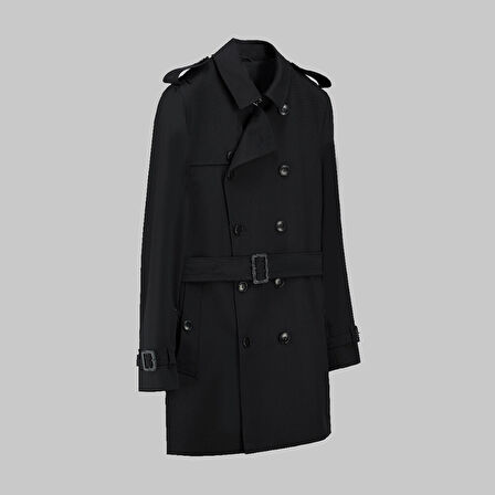 Amsterdam Siyah Trençkot