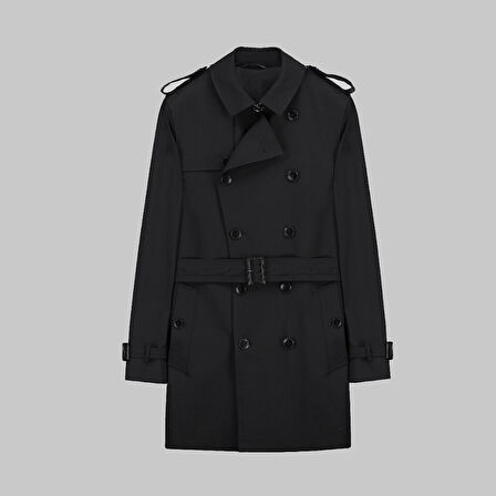 Amsterdam Siyah Trençkot