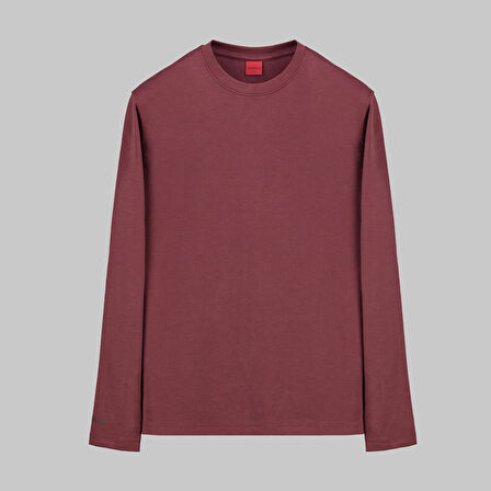 Bisiklet Yaka Bordo Sweatshirt