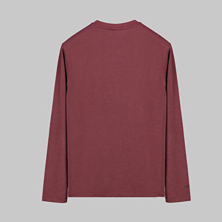 Bisiklet Yaka Bordo Sweatshirt