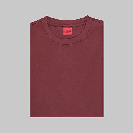 Bisiklet Yaka Bordo Sweatshirt