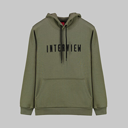 Kapüşonlu Haki Sweatshirt