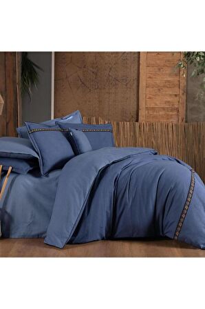Sarev Enrike Mavi Tek Kişilik %100 Pamuk Flanel (Pazen) Nevresim Takımı