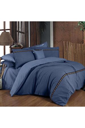 Sarev Enrike Mavi Tek Kişilik %100 Pamuk Flanel (Pazen) Nevresim Takımı