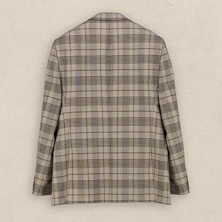 JAM KARELİ AÇIK KAHVERENGİ YÜNLÜ CEKET