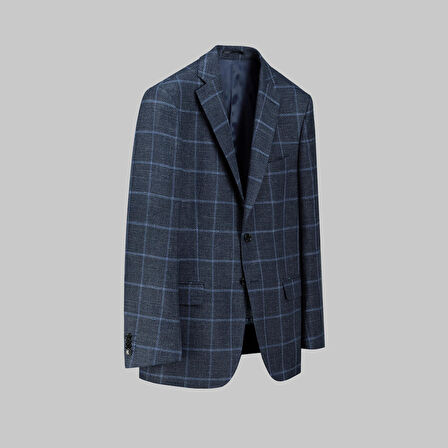 REXFORD KARELİ DESENLİ LACİVERT CEKET