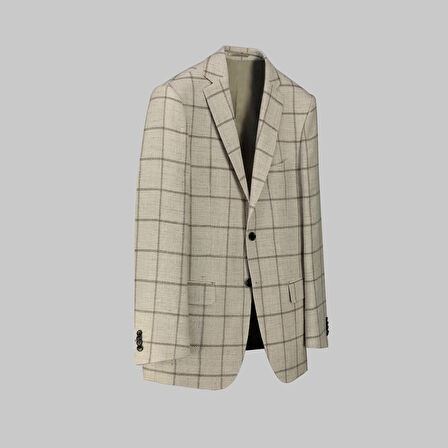 REXFORD KARELİ DESENLİ BEJ CEKET