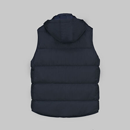 Çıkma Kapüşonlu Dolum Lacivert Yelek