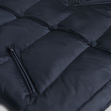 Çıkma Kapüşonlu Dolum Lacivert Yelek