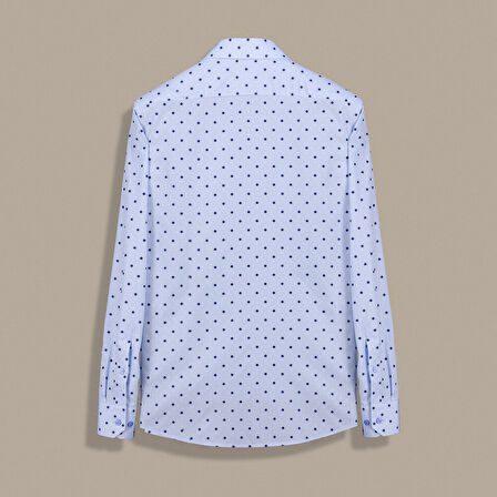 ELETA PUANTİYELİ SLİM MAVİ GÖMLEK