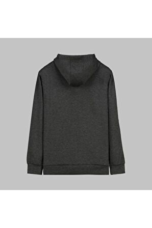 INTERVIEW KAPÜŞONLU FERMUARLI SWEATSHIRT-Gri - XXL