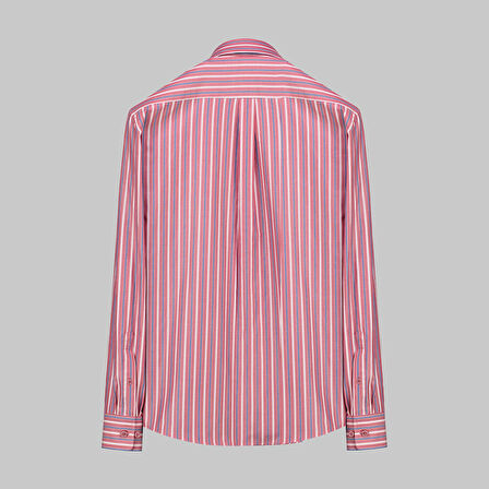 CARINA ÇİZGİLİ KIRMIZI GÖMLEK