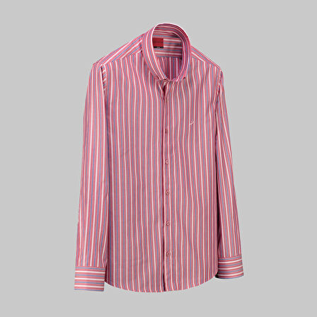 CARINA ÇİZGİLİ KIRMIZI GÖMLEK