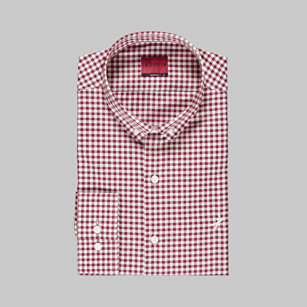 DREW UZUN KOL KARELİ KIRMIZI GÖMLEK