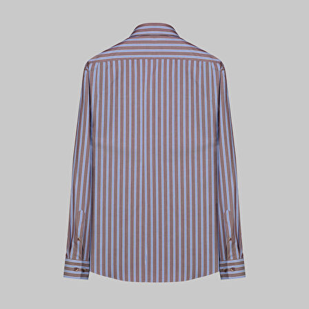 DREW ÇİZGİLİ KAHVERENGİ GÖMLEK