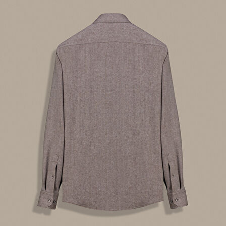 ELETA SLİM KAHVERENGİ GÖMLEK