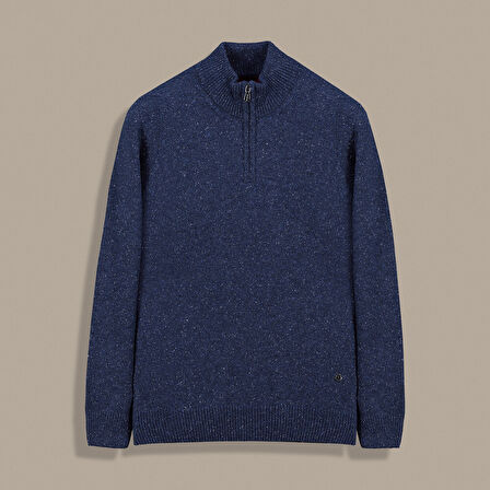 FERMUARLI YARIM BALIKÇI LACİVERT TRİKO